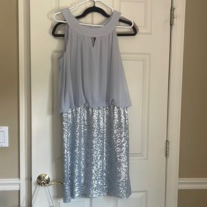 Scarlett Silver and Gray Sequin Mini Dress